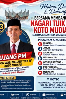 Raih Nomor Urut 3, Ujang PM Bawa Filosofi Tali Tigo Sapilin untuk Tuik IV Koto Mudiek