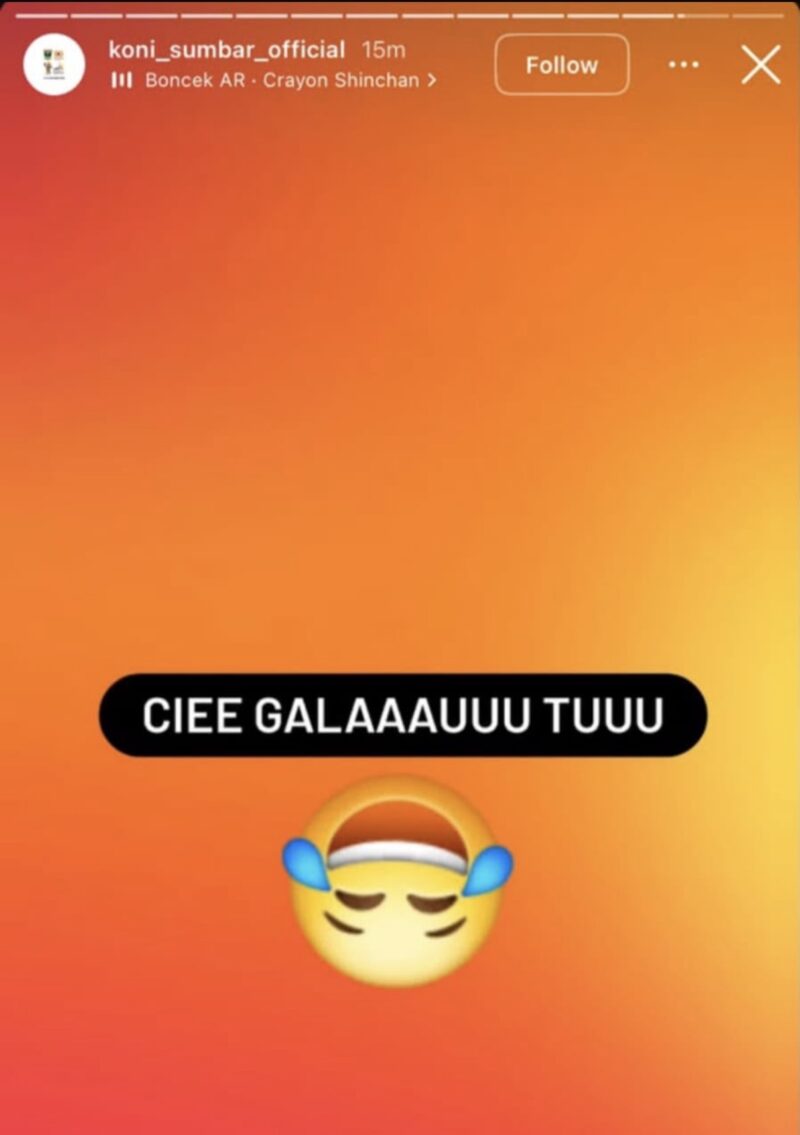 Postingan Akun Instagram @Koni_sumbar_official, ditengah kegalauan para Ketua KONI se-Sumatera Barat